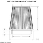 HPS High Flow Performance Air Filter,6" Fla-2