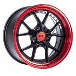 F1R F105 19x10.5 - Gloss Black/ Red Lip Wheel-2