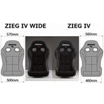 Bride ZIEG IV WIDE Bucket Seat, Black, FRP (HC1-2