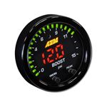 AEM X-Series Pressure Gauge 015psi Black Bezel-2