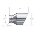 MBRP 5in. OD, SEC 70 inlet, 7.7in. length, Dual-2