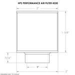HPS Performance air filter, 1" flange ID,-2