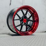 F1R F105 17x8.5 - Gloss Black/ Red Lip Wheel-4