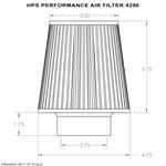 HPS High Flow Performance Air Filter,2.75"-2