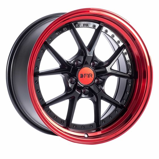 F1R F105 17x8.5 - Gloss Black/ Red Lip Wheel-2