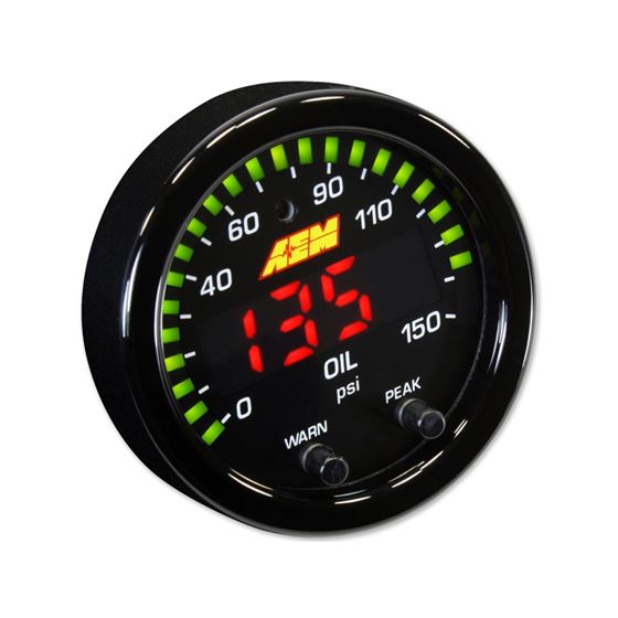 AEM X-Series Oil Pressure Gauge 0150psi/010bar-2