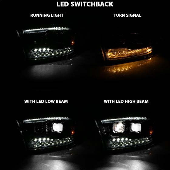 Anzo LED Projector Headlight; w/Plank Style Swit-2