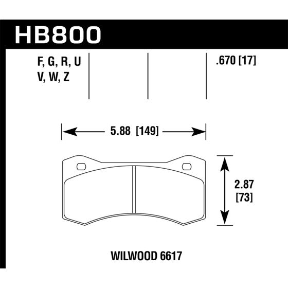 Hawk Wilwood 7420 DTC-60 Race Brake Pads (HB800-2