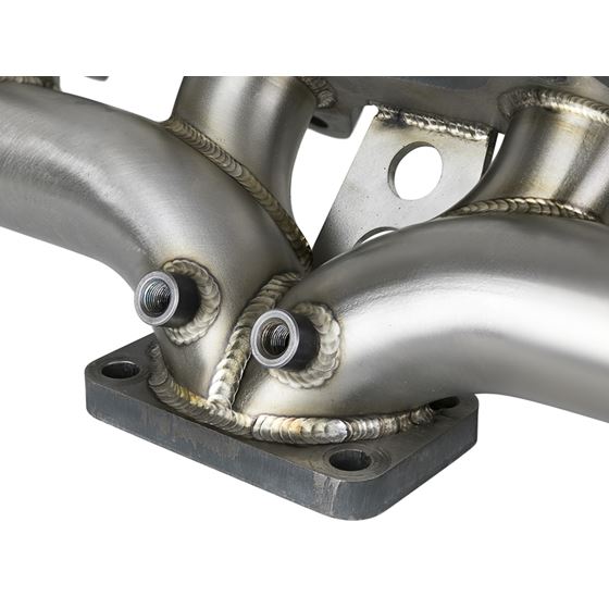 aFe Twisted Steel 304 Stainless Header w/ T4 Tur-2