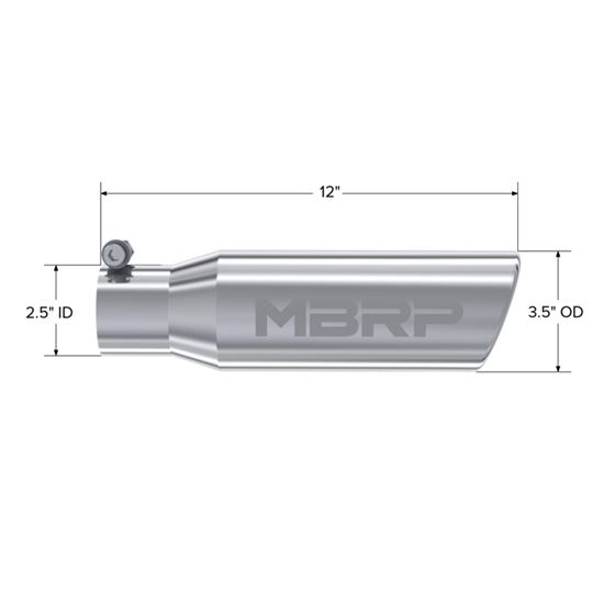 MBRP Tip. 3in. O.D. Angled Rolled End 2in. let-2