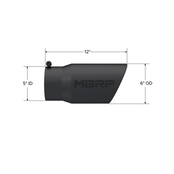 MBRP Tip. 6in. O.D. Angled Rolled End 5in. let-2