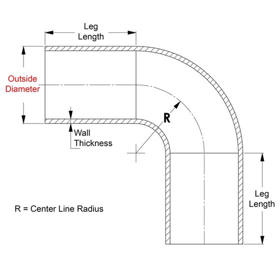 HPS 1" OD 90 Degree Bend 6061 Aluminum Elbo-2