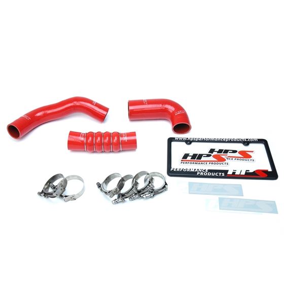 HPS Red Reinforced Silicone Intercooler Hose Kit-4