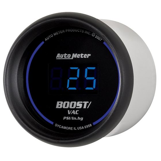 AutoMeter Cobalt Digital 52.4mm Black Vacuum/Boo-2