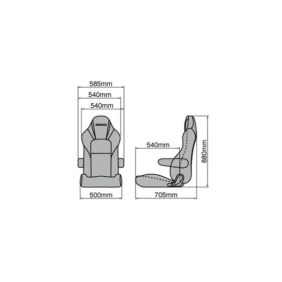 Bride STREAMS CRUZ Reclining Seat, Black, Tough-4