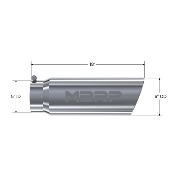 MBRP Tip. 6in. O.D. Angled Rolled End. 5in. let-2