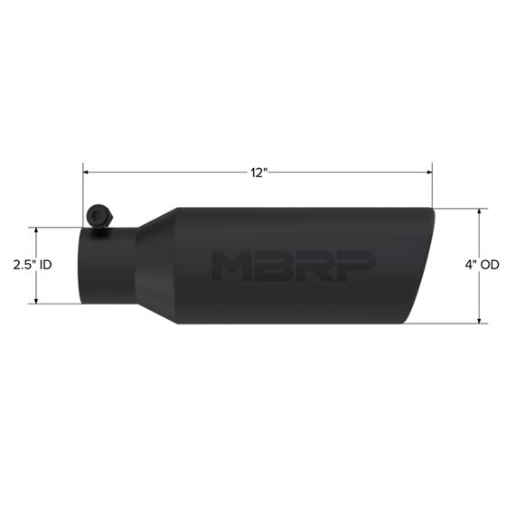 MBRP Tip. 4in. O.D. Angled Rolled End. 2.5in. l-2
