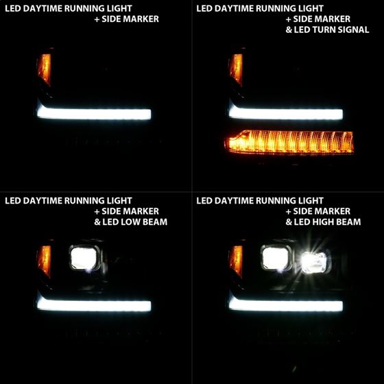Anzo LED Projector Headlight; w/Plank Style; Bla-4