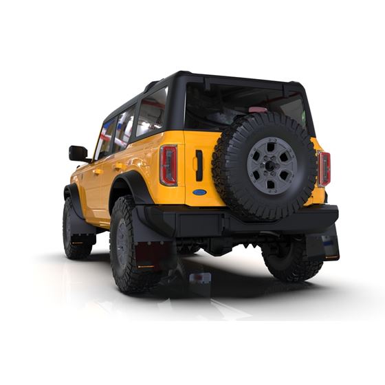 Rally Armor Blk Mud Flap w/Cy Orange Logo for 2-2