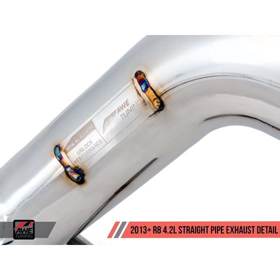 AWE Straight Pipe Exhaust Audi R8 4.2L (2014-15-2