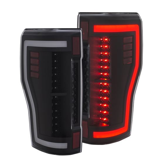 ANZO 2017+ Ford F-250 LED Taillights - Black/Cle-4