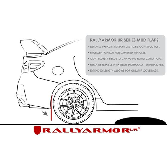 Rally Armor Black Mud Flap/White Logo for 2015-2-2