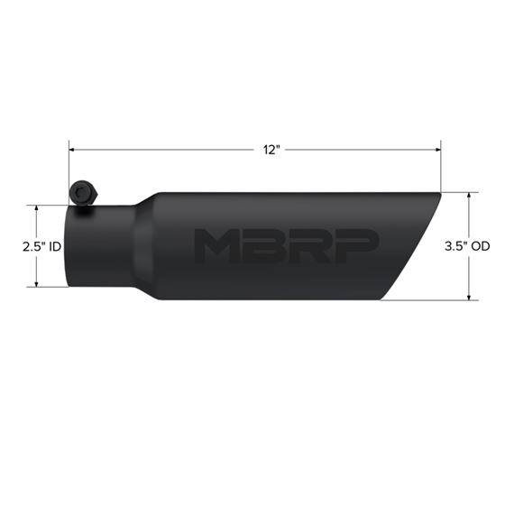 MBRP Tip. 3in. O.D. Dual Wall Angled 2in. let 1-2