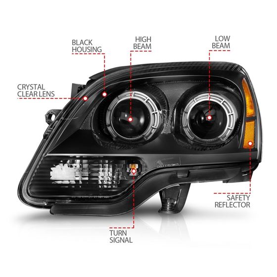Anzo Projector Headlight Set for 2007-2012 GMC A-4