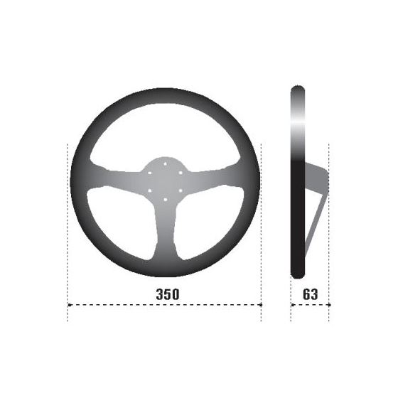 Sparco R345 Racing Steering Wheel, Black Leather-2