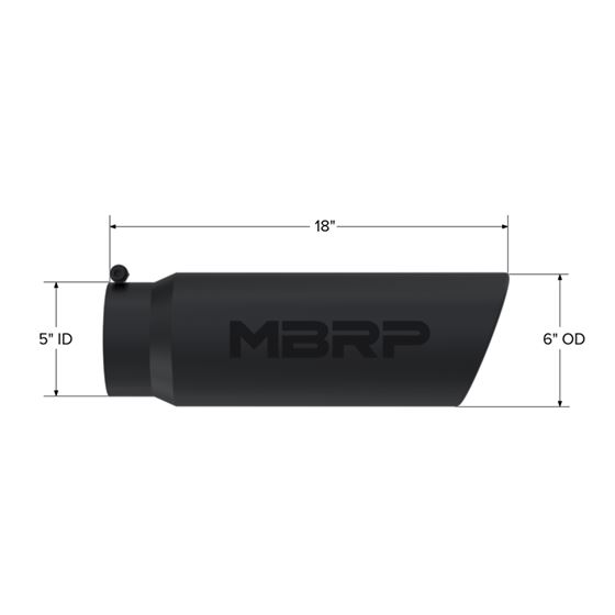 MBRP Tip. 6in. O.D. Angled Rolled End. 5in. let-2