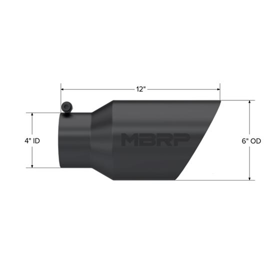 MBRP Tip. 6in. O.D. Dual Wall Angled 4in. let 1-2