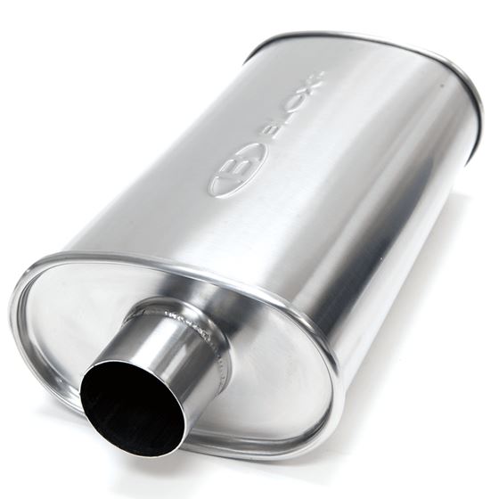 Blox Racing 3 inch SL Sport Muffler - Brushed Si-2