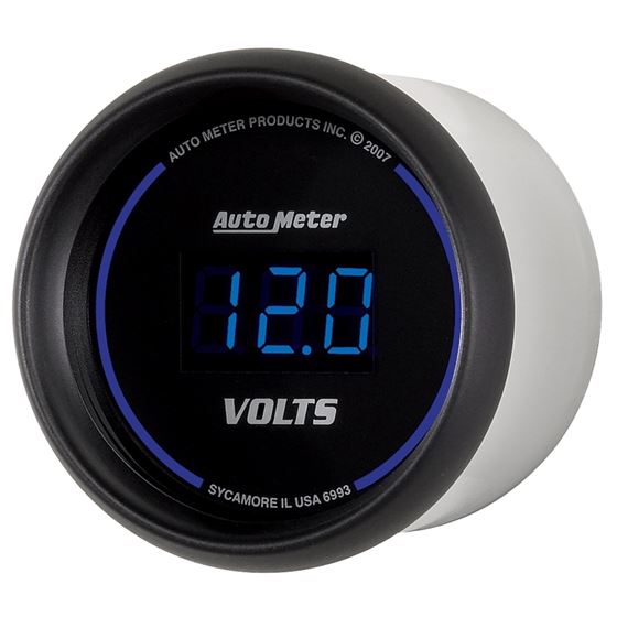 AutoMeter Cobalt Digital 52.4mm Black Voltmeter(-2