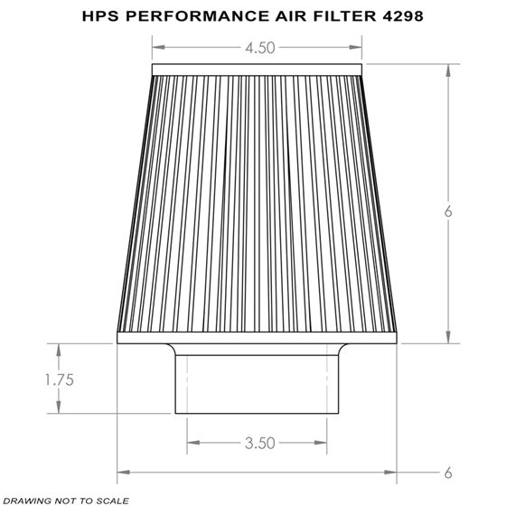 HPS High Flow Performance Air Filter,3.5" F-2