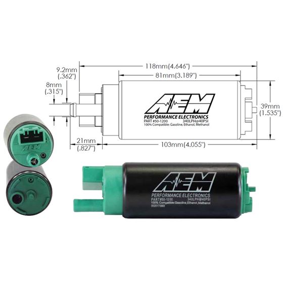 AEM 340lph E85-Compatible High Flow In-Tank Fue-2