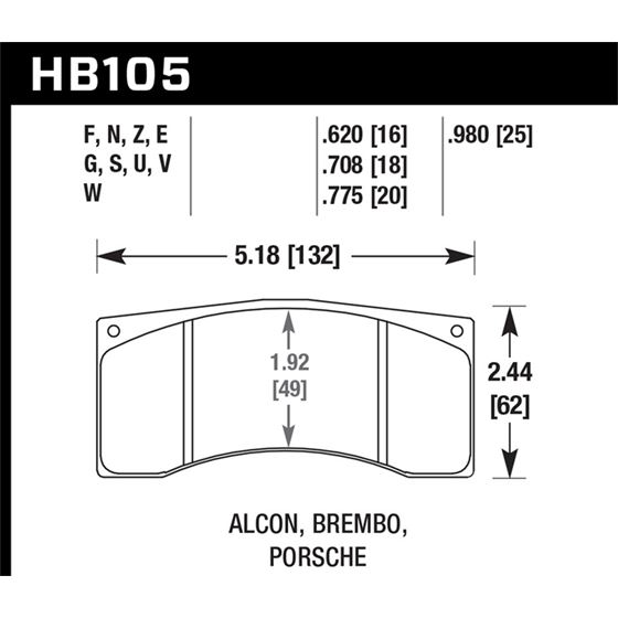 Hawk Performance Porsche Alcon/Brembo ER-1 Moto-2