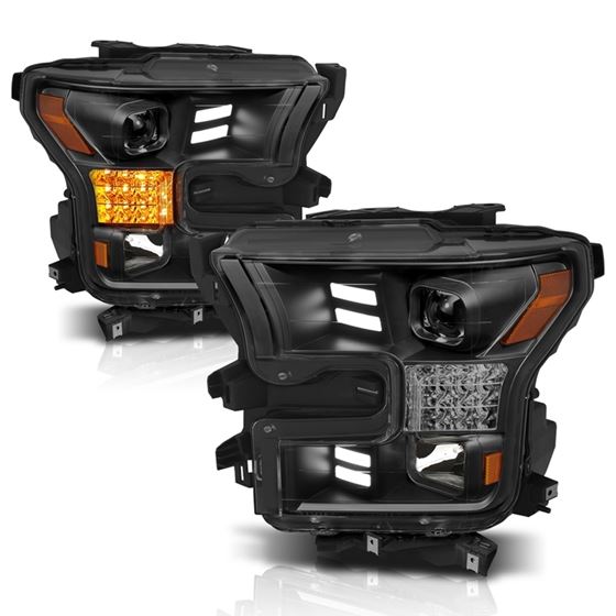 Anzo Projector Headlight Set; w/Plank Style Desi-4