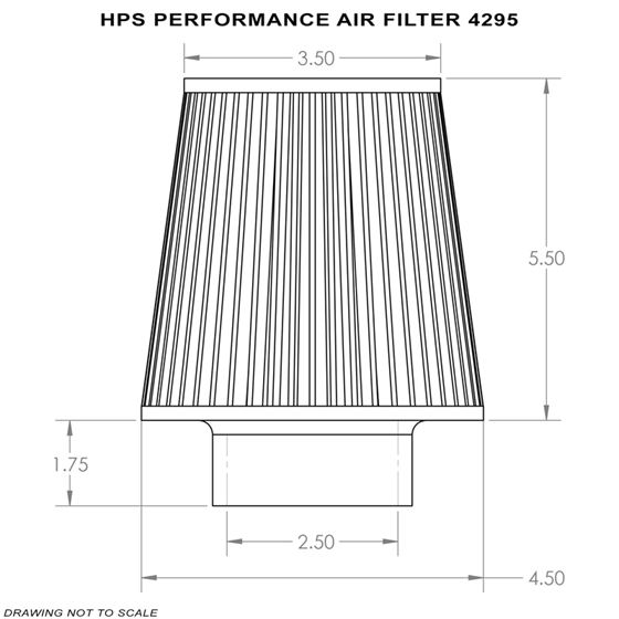 HPS High Flow Performance Air Filter,2.5" F-2