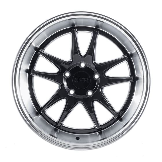 F1R F102 18x8.5 - Gloss Black/ Polish Lip Wheel-2