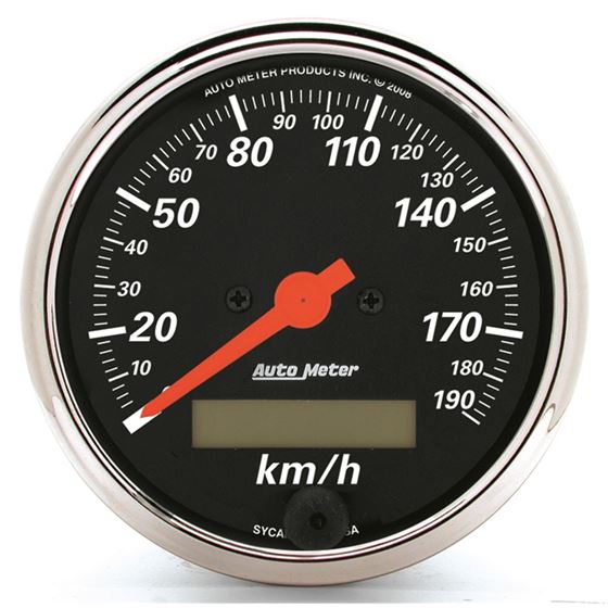 AutoMeter 3-1/8in Electric 0-190km/h Double Chro-2