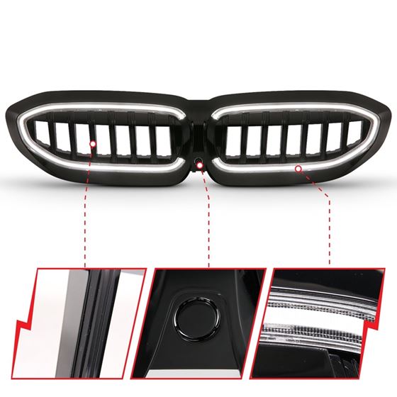 Anzo Black Housing Full LED Front Grille w/ Ini-2