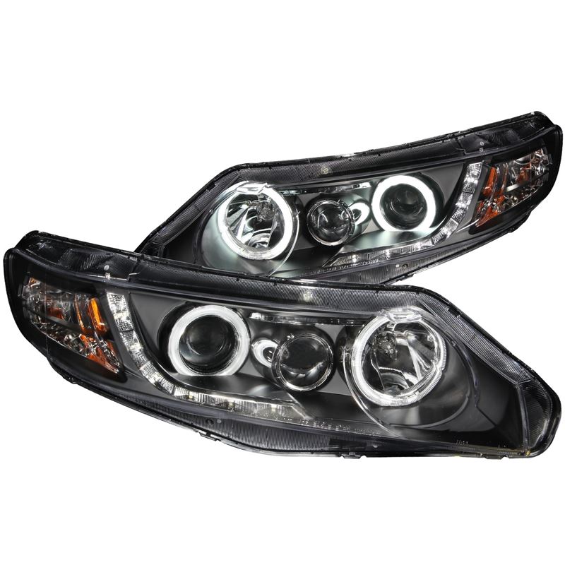 Anzo 121454 - Projector Headlights w/Halo Black (CCFL) (121454)2006-2011  Honda Civic Projector Headlights w/ Halo Black (CCFL)