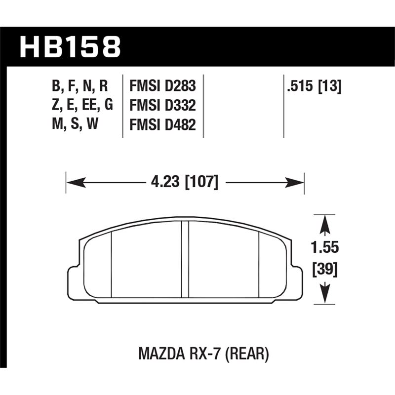 Hawk Performance HPS 5.0 Brake Pads (HB158B.515)