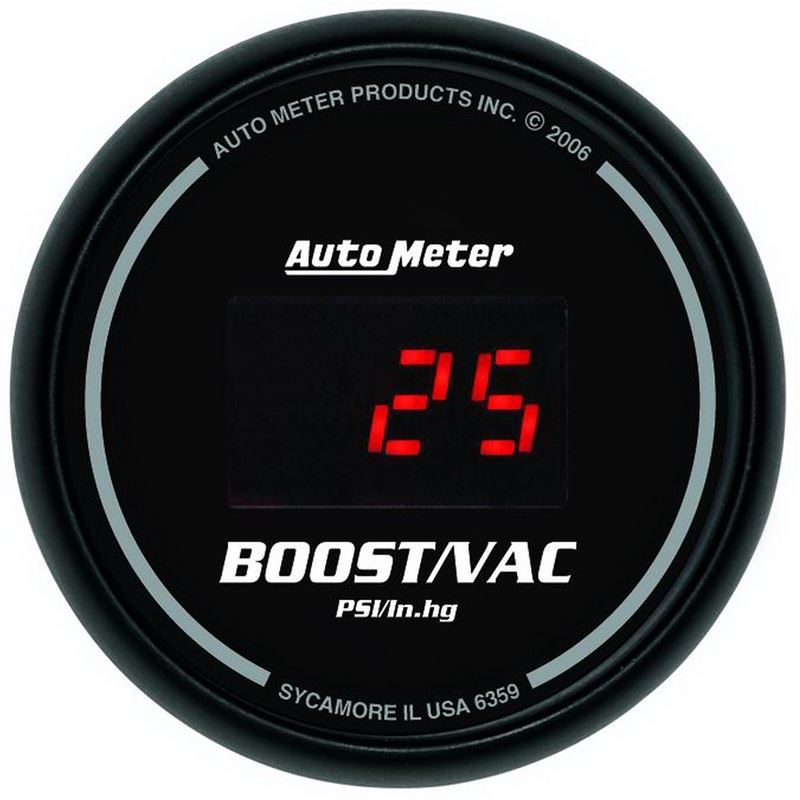 AutoMeter Black 52mm 30 In Hg.-Vac./30 PSI Digital