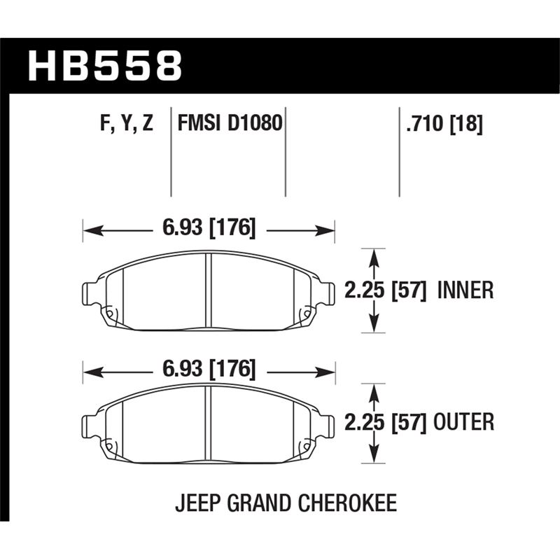Hawk Performance LTS Brake Pads (HB558Y.710)