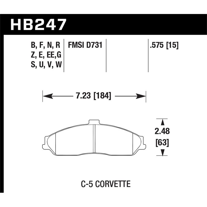 Hawk Performance HPS 5.0 Brake Pads (HB247B.575)