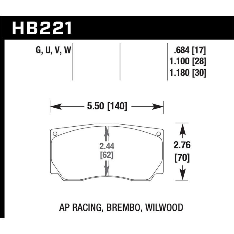 Hawk Performance DTC-30 Disc Brake Pad (HB221W1.18