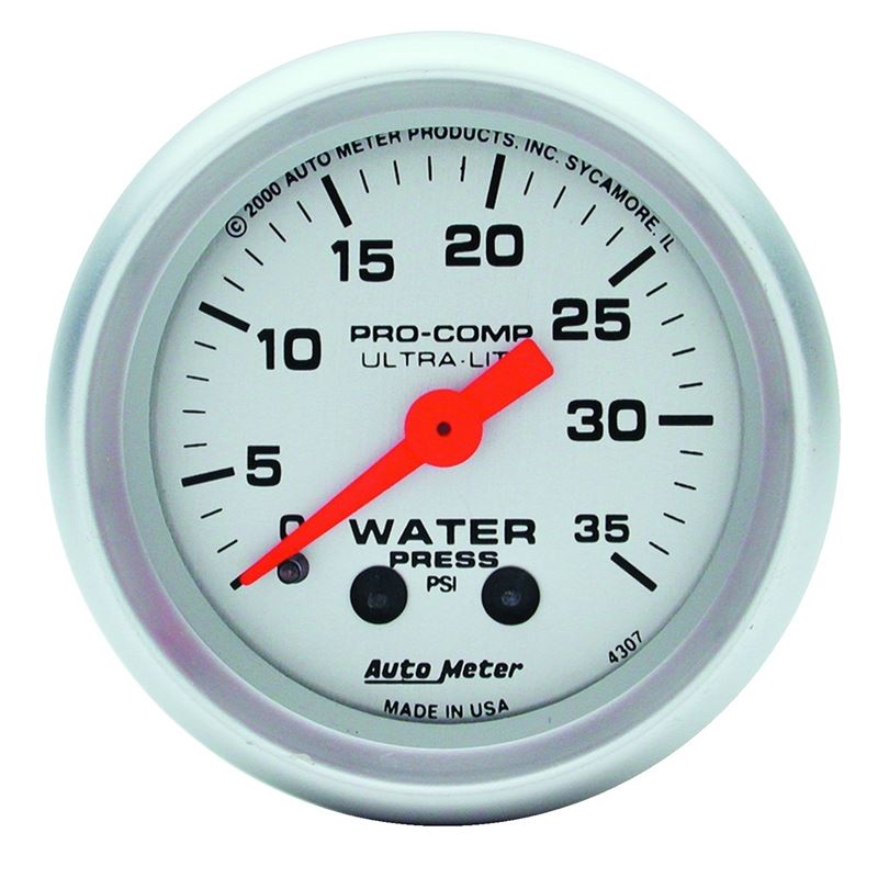 AutoMeter Ultra-Lite 52mm 35 PSI Mechanical Water