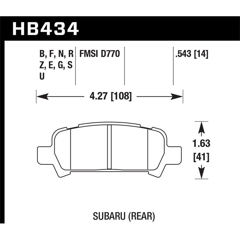 Hawk Performance HP Plus Brake Pads (HB434N.543)