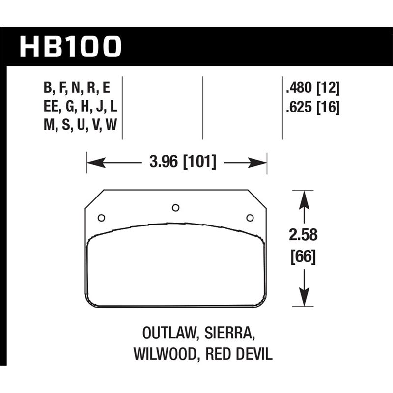 Hawk Performance Black Disc Brake Pad (HB100M.480)